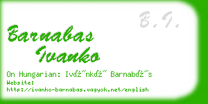 barnabas ivanko business card